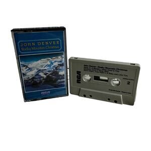 John Denver Rocky Mountain Christmas 1978 RCA Cassette Tape Country Vintage Blue